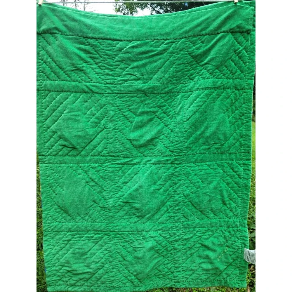 Freddie Frog Baby Quilt Donna Sharp Applique Bright Green Soft
